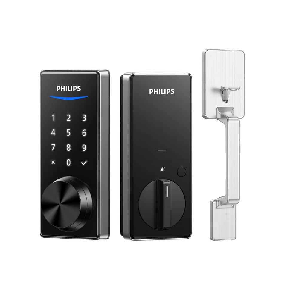Philips 1000 Series Satin Nickel Single Cylinder Electronic Deadbolt with Handle Set