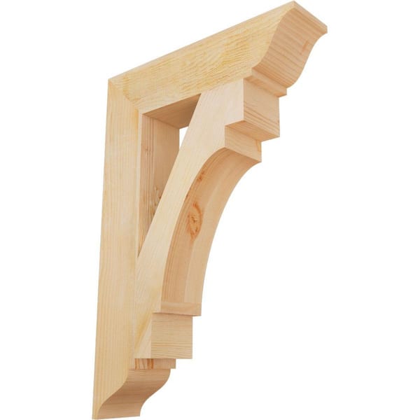 Ekena Millwork 6 in. x 38 in. x 26 in. Douglas Fir Merced Traditional Rough Sawn Bracket