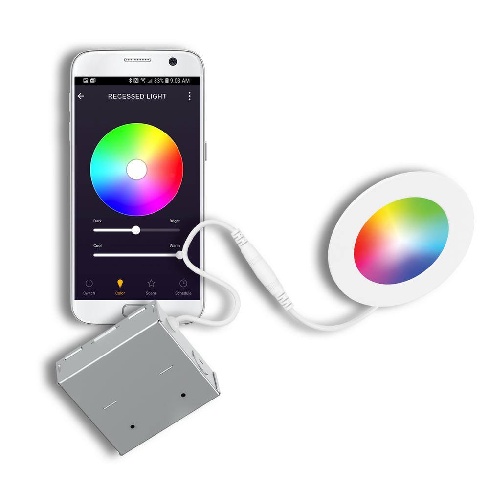 Smart Home 6'' White LED Recessed Lighting Kit with Tunable Color Temperature