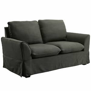 Marione 61.5 in. Gray Polyester 2-Seat Loveseat