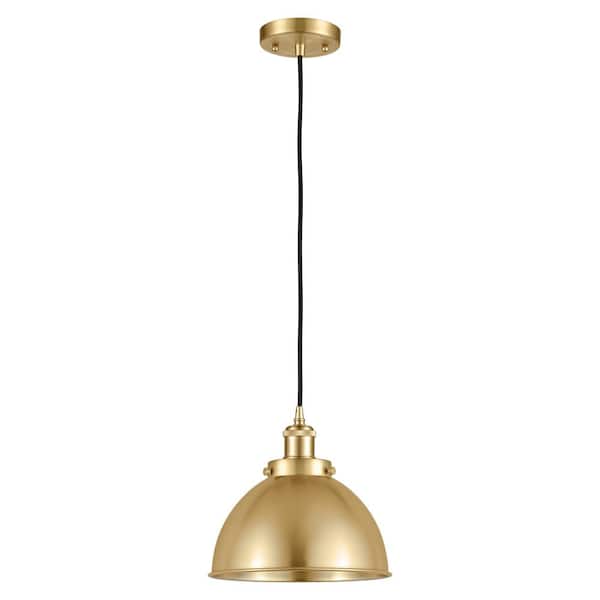 Ballston Urban 60-Watt 1-Light Satin Gold Standard Mini Pendant Light with Metal Shade