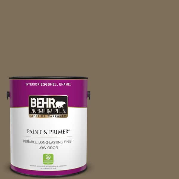 BEHR PREMIUM PLUS 1 gal. #710D-6 Butternut Wood Eggshell Enamel Low Odor Interior Paint & Primer