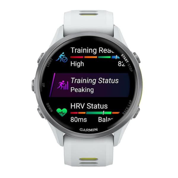 Garmin Forerunner 970 Running Smartwatch in Whitestone/Amp Yellow