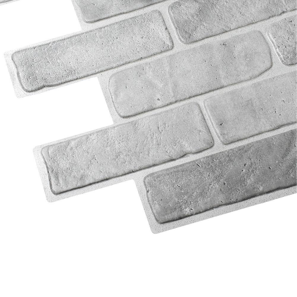 Vintage Gray Faux Brick 3D PVC Wall Paneling