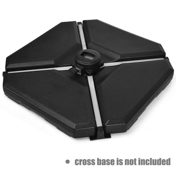 195 lbs 4-Piece Heavy-Duty Plastic Square Patio Umbrella Base for Cantilever Offset Umbrella in Black
