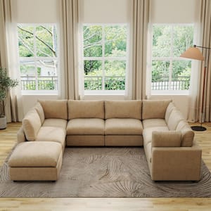 Magic Home Sofa Covers Washable, 134 in. Square Arm Chenille U