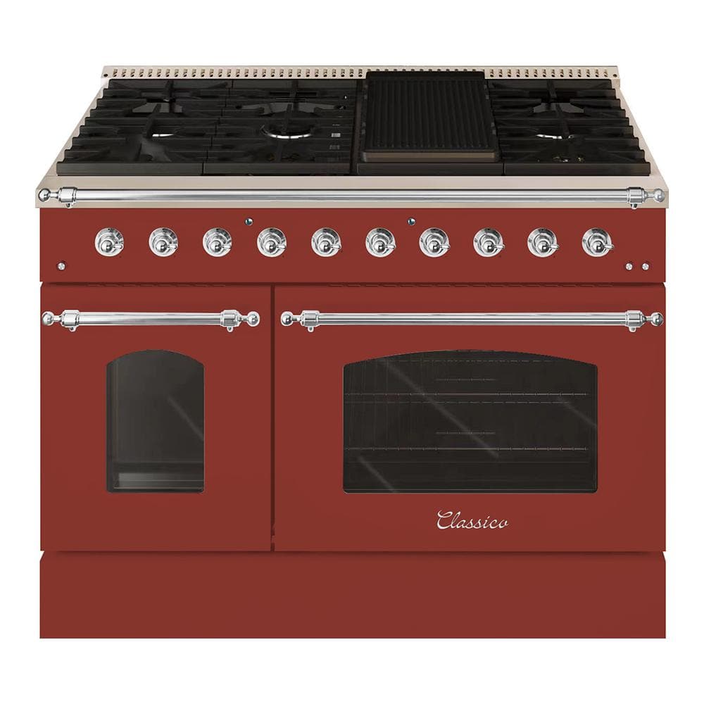 Hallman CLASSICO 48 in. 8 Burner Freestanding Double Oven Gas Range