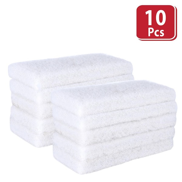 BISON LIFE 4.6 in. Light Cleaning Scrubbing Pad, Multi-Purpose Household Scrub, Non-Scratch for Delicate Surfaces, (10-Pieces)