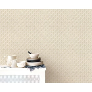 Bazaar Collection Light Ochre Geometric Block Print Non-Woven Non-Pasted Wallpaper Roll (Covers 57 sq.ft.)
