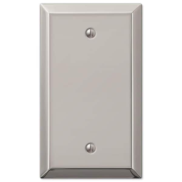 AMERELLE Metallic 1 Gang Blank Steel Wall Plate - Polished Nickel