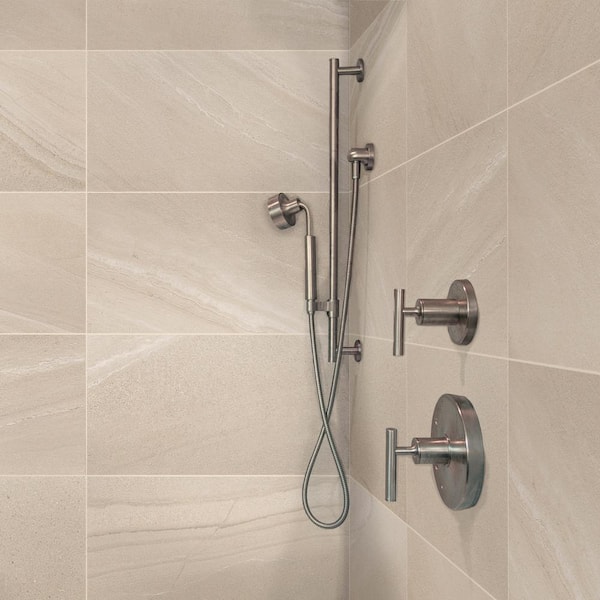Seville Beige Matte 12 in. x 24 in. Porcelain Floor and Wall Tile Sample (1.9 sq. ft./Piece)