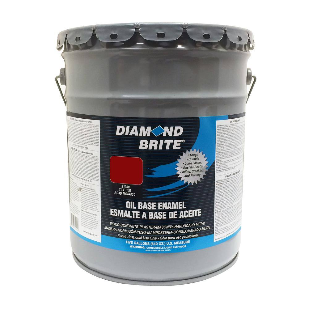 Diamond Brite Paint 5 gal. Tile Red Oil Base Enamel