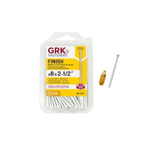 #8 x 2-1/2 in. Star Drive Trim-Head White Trim Screw (100-Pack)