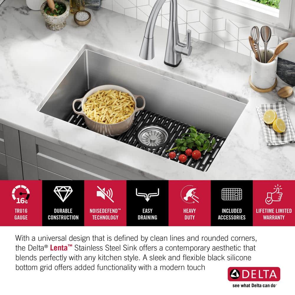26" Satin Stainless Steel Undermount Single Bowl Kitchen Sink