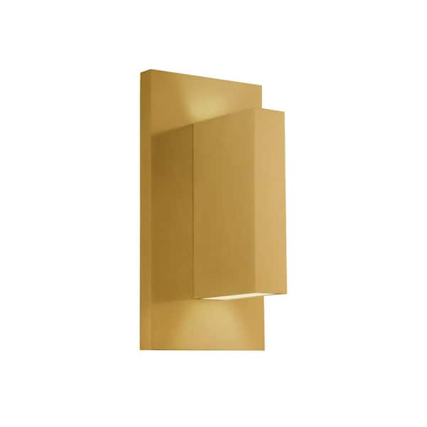 KUZCO Vista 9-in 1 Light 7-Watt Brushed Gold Integrated LED Wall Sconce