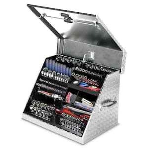 27 in. W x 18 in. D Portable Triangle Top Tool Chest for Sockets, Wrenches and Screwdrivers in Aluminum