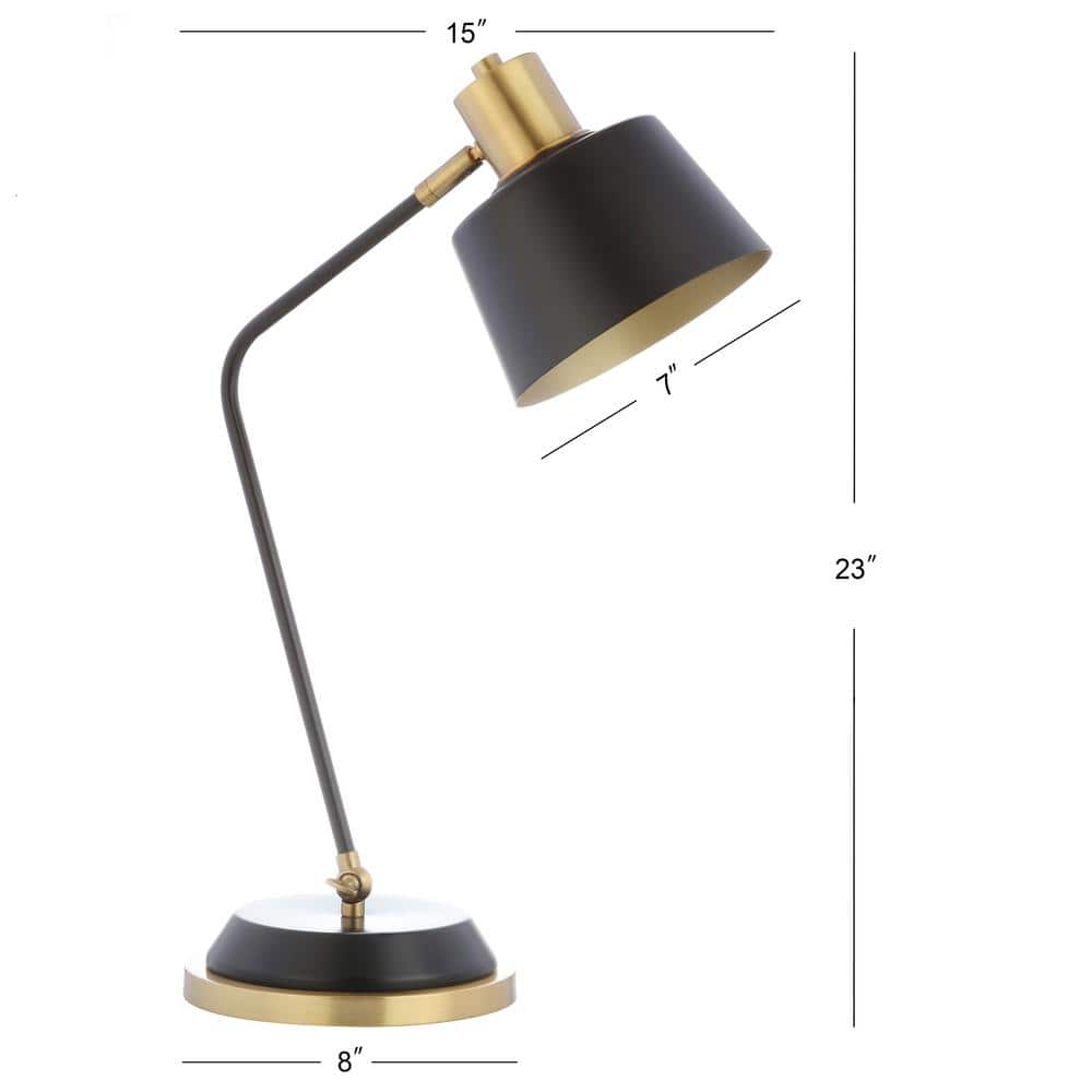 Black and Brass Adjustable Metal LED Desk Lamp