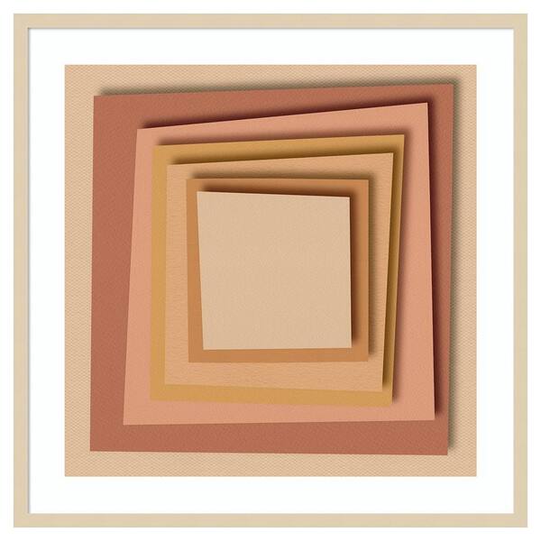 Amanti Art Stack Paper II by Regina Morre 33 in. W x 33 in. H. Wood Framed Wall Art Print Framed in Brown