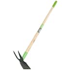 3-Tooth Carbon Steel Hoe With Wood Handle 47 In 