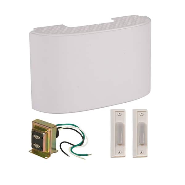 Builder Hardwired 2-Note Doorbell Chime Kit, Transformer 16 Volt/10VA (10 Watts), 2 Wired Push Buttons Included, White