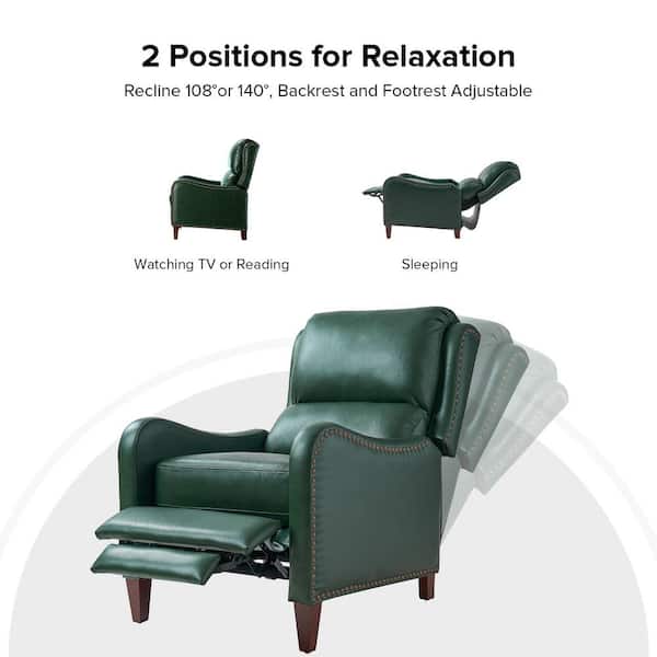 JAYDEN CREATION Hyde Modern Retro Cigar Genuine Leather Recliner