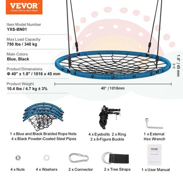VEVOR Spider Web Saucer Swing Set, 40 in. Round Swings for VEVOR Spider Web Saucer Swing Set, 40 in. Round Swings for