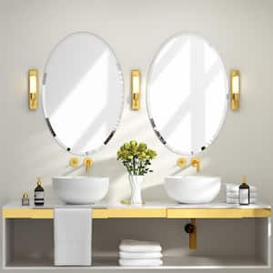 35 in. W x 24 in. H Silver Frameless Bathroom Mirror