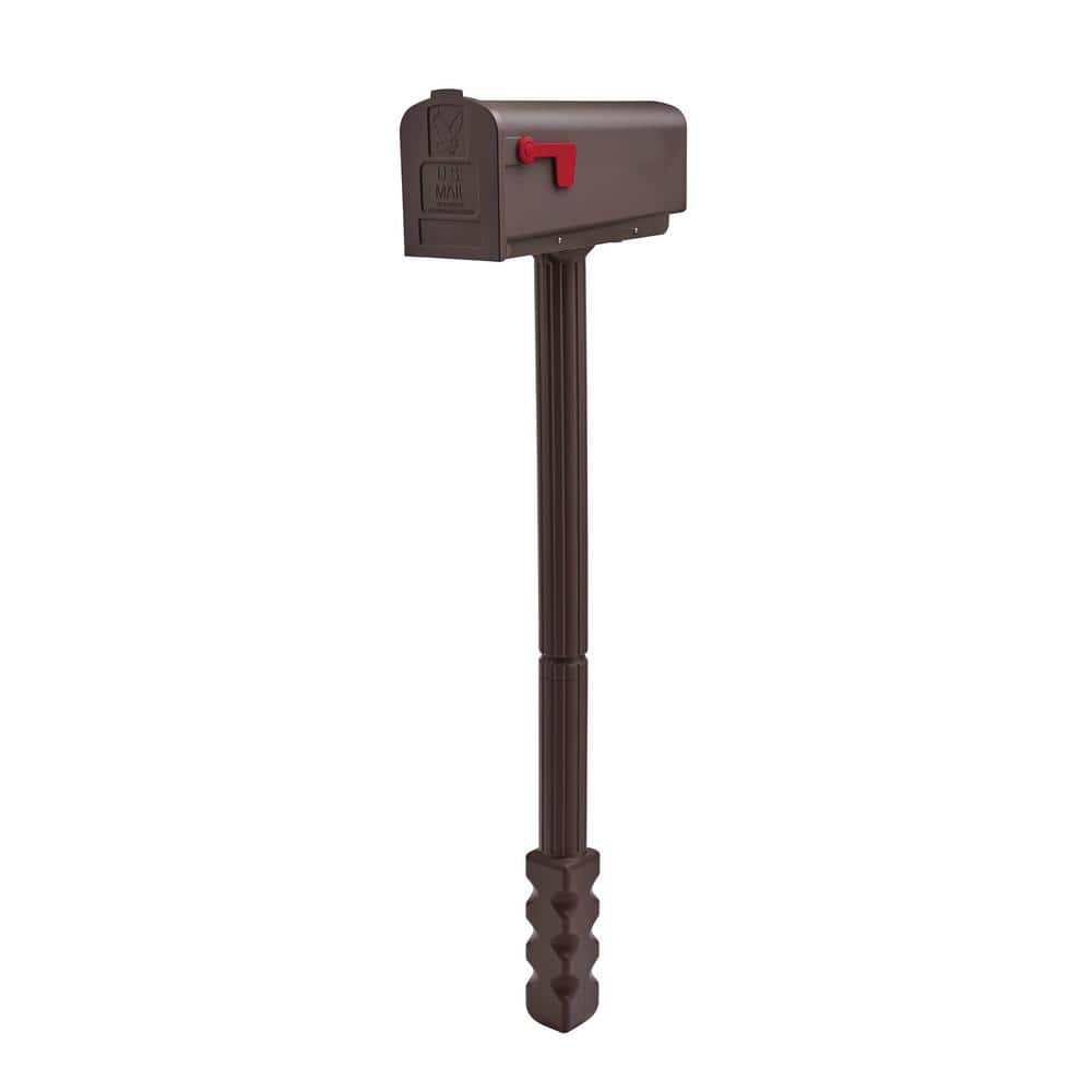 Mocha Medium Plastic Mailbox and Post Kit
