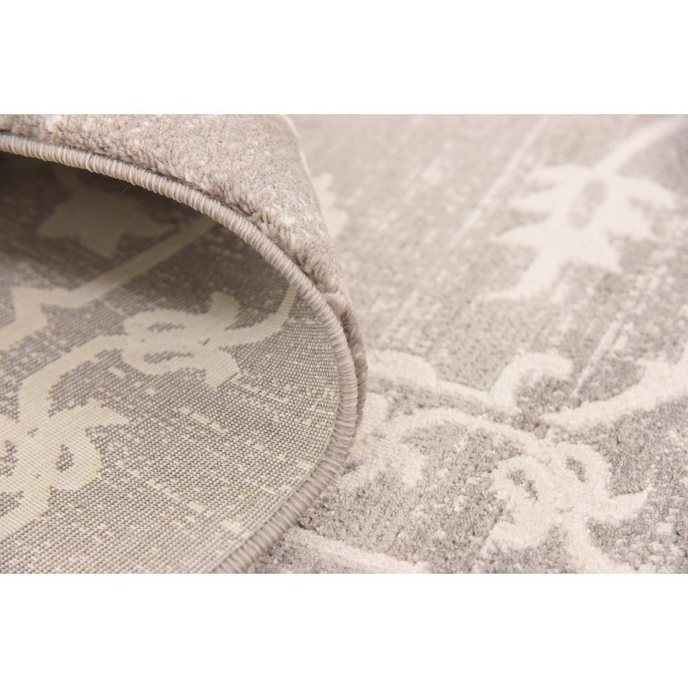 Light Gray Abstract Synthetic Easy Care Stain-Resistant Area Rug 10' x 13'