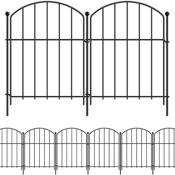 21 in. Rustproof Metal Garden Fence 10 Pack Arched Flower Bed Edge Decorative Animal Barrier No-Dig Fence for Outdoor