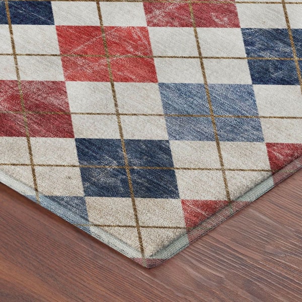Mayfield Premium Machine Washable Abstract AMF2237 Red 10 ft. x 14 ft. Area Rug