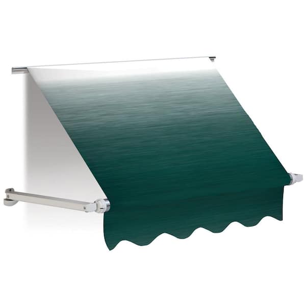 DOMETIC Deluxe Plus Standard Window Awning - 60 in., Meadow Green Vinyl with Polar White Hardware