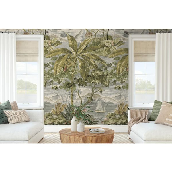 Belle Isle Scenic Moonstone Vinyl Peel and Stick Wallpaper Mural