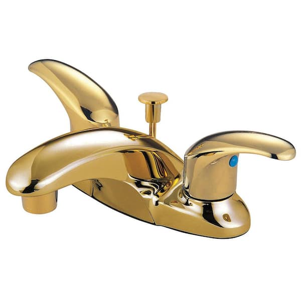 Kingston Brass Legacy 4 in. Centerset 2-Handle Bathroom Faucet with Plastic Pop-Up in Polished Brass