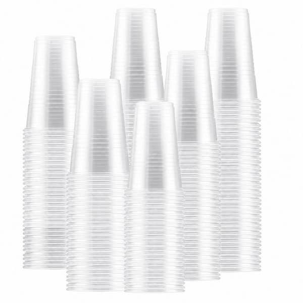 300-Pack 16 oz. Plastic Cups, Clear Plastic Cups Disposable, Plastic Drinking Cups Bulk for Party, Events