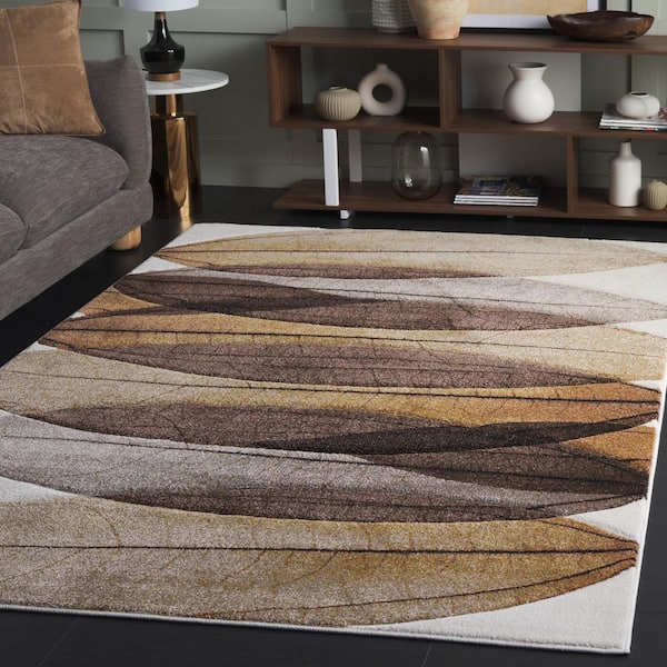 Hollywood Brown/Gray 8 ft. x 10 ft. Abstract Geometric Area Rug