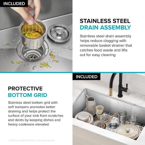 Standart PRO 32 in. Undermount Single Bowl 16 Gauge Stainless Steel Kitchen Sink with Accessories