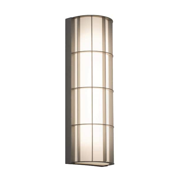AFX Broadway 30 in. Textured Grey Integrated LED Outdoor Wall Lantern Sconce