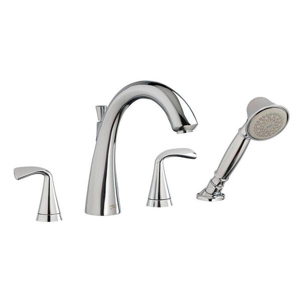 American Standard Fluent 2-Handle Deck-Mount Roman Tub Faucet with Personal Shower in Polished Chrome (Valve Sold Separately)