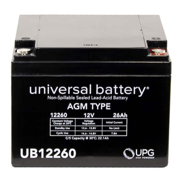 12-Volt 26 Ah AGM Rechargeable Battery w/I2 Terminals