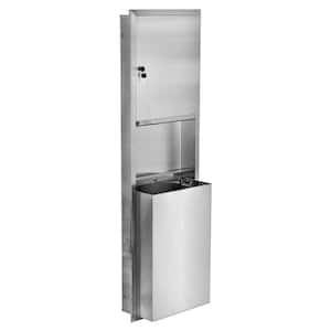Commercial Center-Pull Multi-Fold/C-Fold Recessed Paper Towel Dispenser & 12 Gal. Trash Can Combo in. Stainless Steel