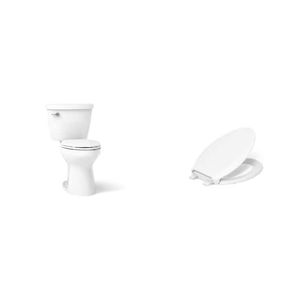Cachet Elongated Antimicrobial Soft Close Toilet Seat and Cimarron 12 in. 2-Piece Elongated Toilet Combo