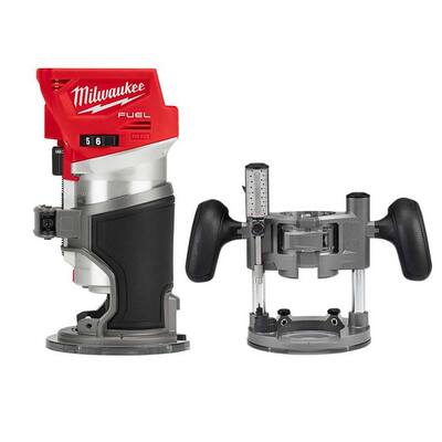 M18 FUEL 18-Volt Lithium-Ion Brushless Cordless Compact Router w/ Compact Router Plunge Base