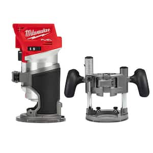 Milwaukee M18 FUEL 18V Lithium Ion Brushless Cordless Compact Router w Compact Router Plunge Base 2723 20 48 10 5601 The Home Depot