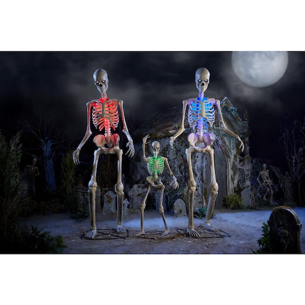 Home Accents Holiday - 6.5 FT Grave & Bones Animated LED App Controlled Ultra Skelly with LCD LifeEyes