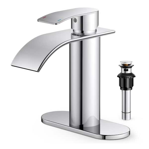 ANZA Single-Handle Bathroom Faucet with Deckplate Included and Spot ...