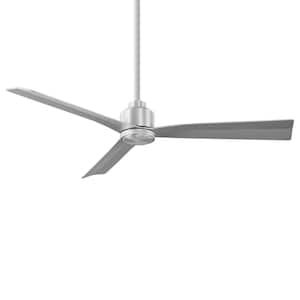 Clean 52 in. Indoor/Outdoor Brushed Aluminum 3-Blade Smart Compatible Ceiling Fan with Remote Control