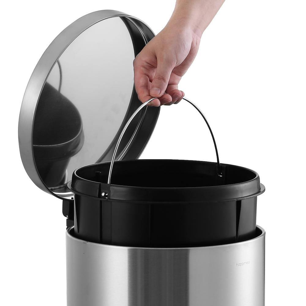 Oscar 8-Gallon Stainless Steel Step-Open Trash Can with Mini Bin