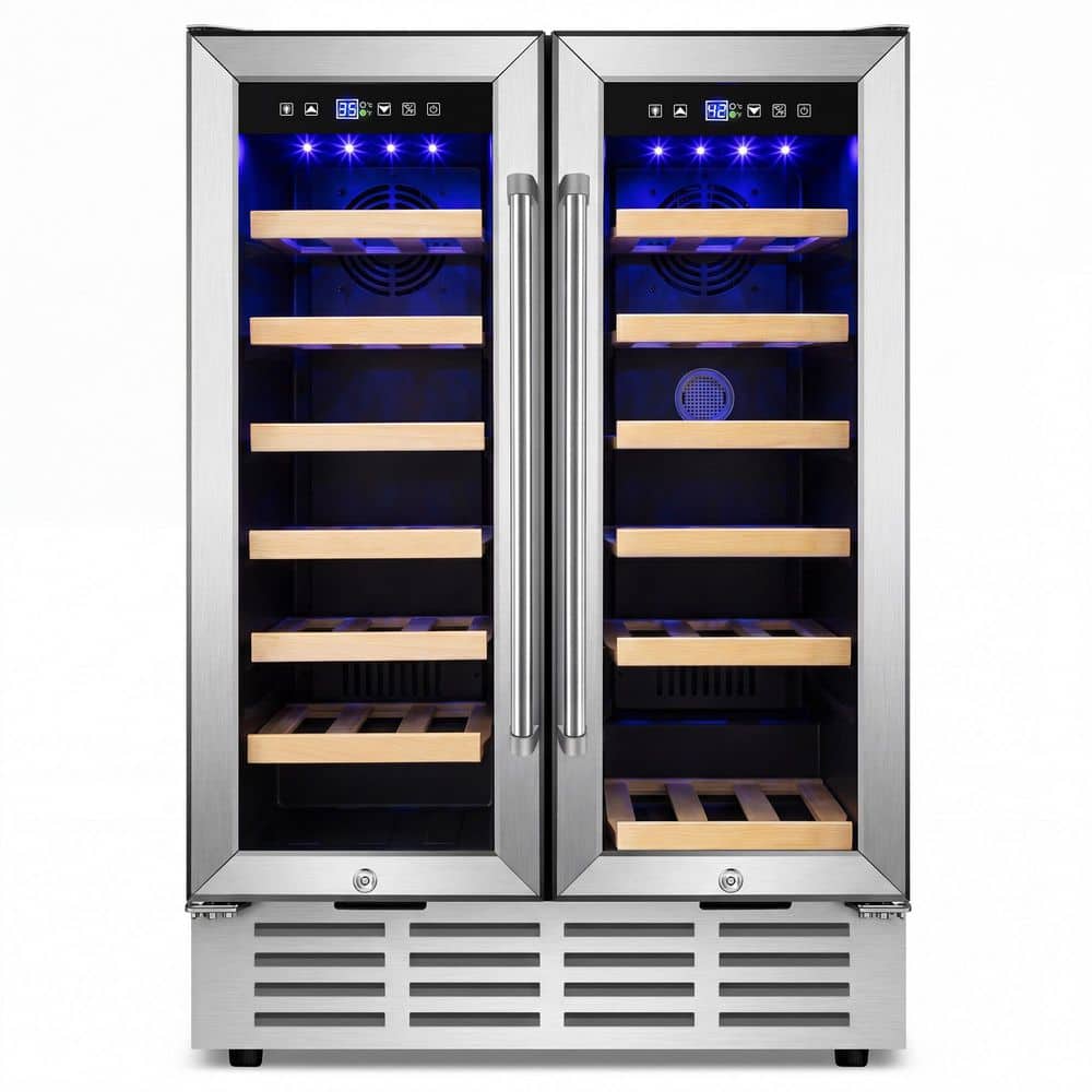 23.5 in. Dual Open Built-in/Freestanding Outdoor Beverage Center in Stainless Steel with Adjustable Temperature
