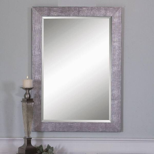 Global Direct 42 in. x 31 in. Silver Finished Rectangle Framed Mirror